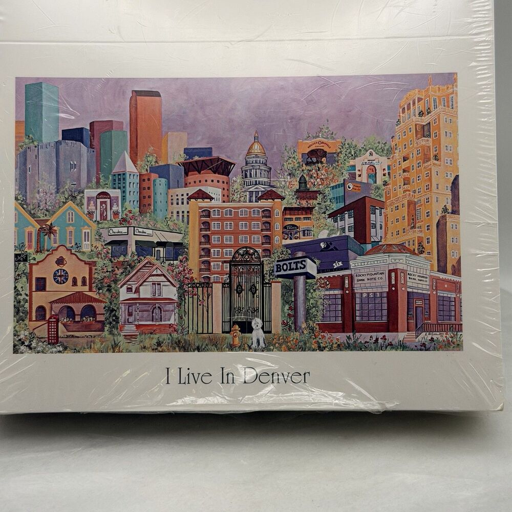 Elizabeth Nelson I Live In Denver 5x7 Note Cards Sealed 40-50 Est NOS